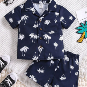 Tropical Plant Printed shorts Set For KIDS